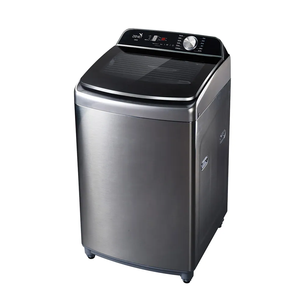 ZENET WASHER 12 KG TOP LOAD FULL AUTOMATIC SILVER