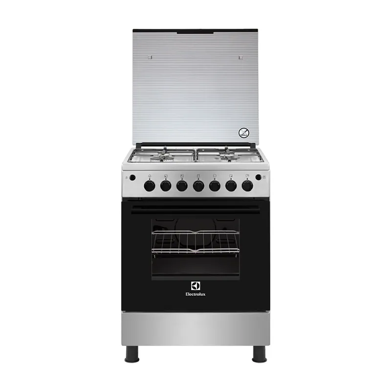 ELECTROLUX COOKER 60 X 60 FULL SAFETY 4 BURN. GAS OVEN SS