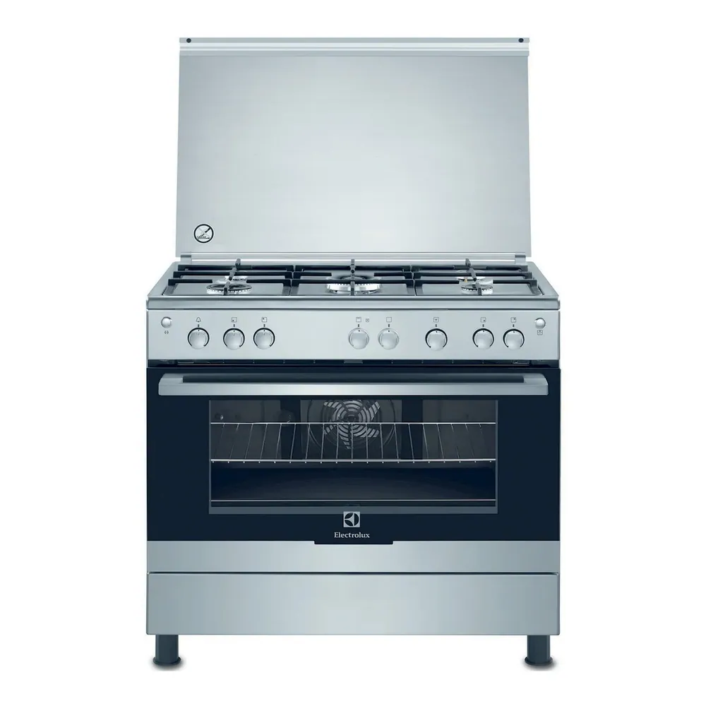 ELECTROLUX COOKER 90 X 60 FULL SAFETY HEAVY DUTY W/FAN 5 BURN. SS