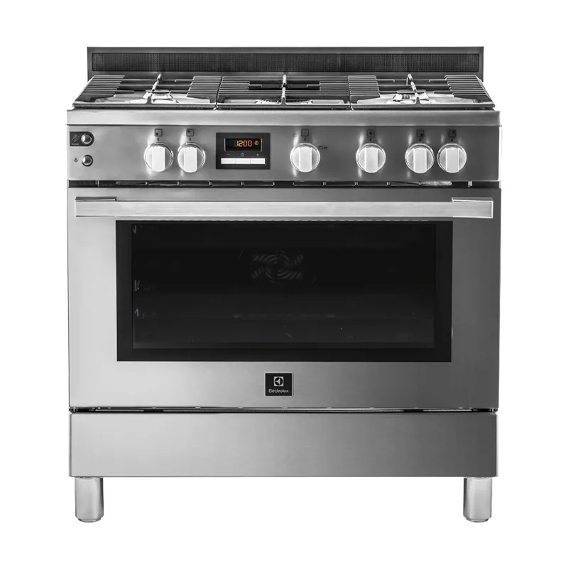 ELECTROLUX COOKER 90 X 60 FULL SAFETY HEAVY DUTY W/FAN 5 BURN. SS