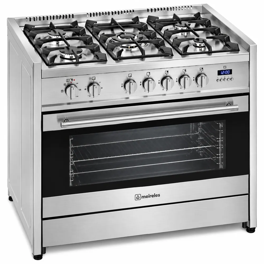 MEIRELES COOKER 90 X 60 GAS 5 BURN. GAS OVEN SS