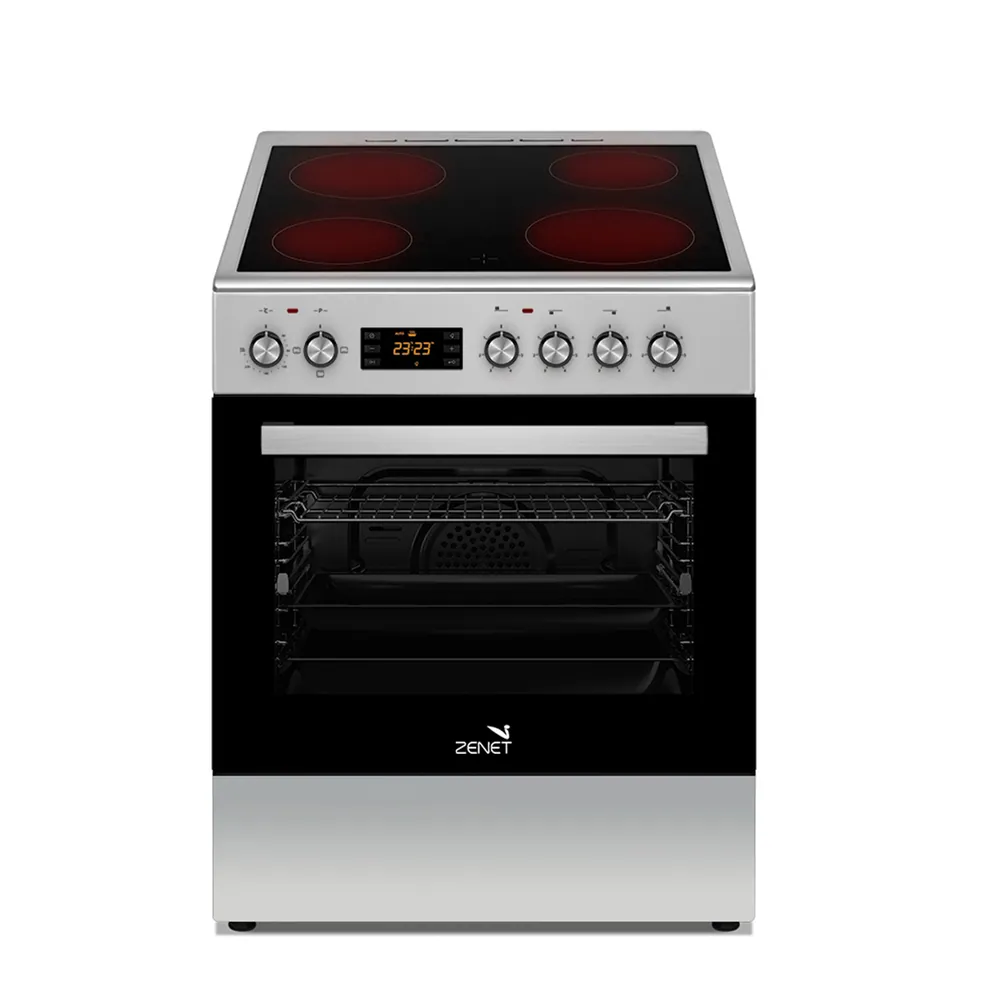 ZENET COOKER 60 X 60 ELECTRIC 4 VITROCERAMIC ZONES FULL SAFETY INOX TURKEY