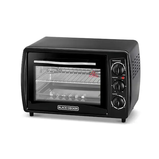 BLACK+DECKER ELECTRIC OVEN 19 LTR TOASTER 1380W ROTISSERIE DOUBLE GLASS BLACK/SILVER