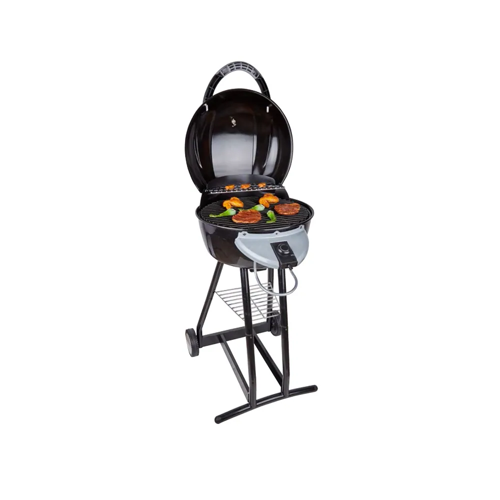ZENET BBQ GRILL ELECTRIC AND CHARCOAL 2-IN-1 BLACK