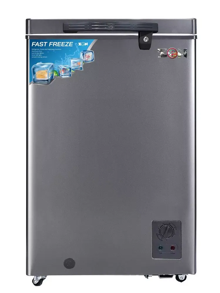 ZEN CHEST FREEZER 140 LTR CONVERTIBLE DUAL FUNCTION SILVER