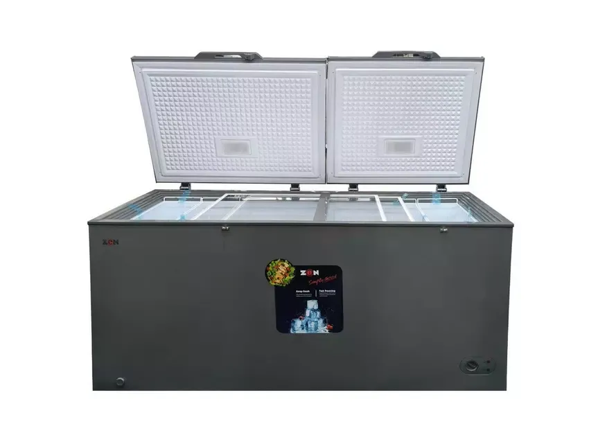 ZEN CHEST FREEZER 650 LTR AUTO DEFROST DOUBLE DOOR GREY