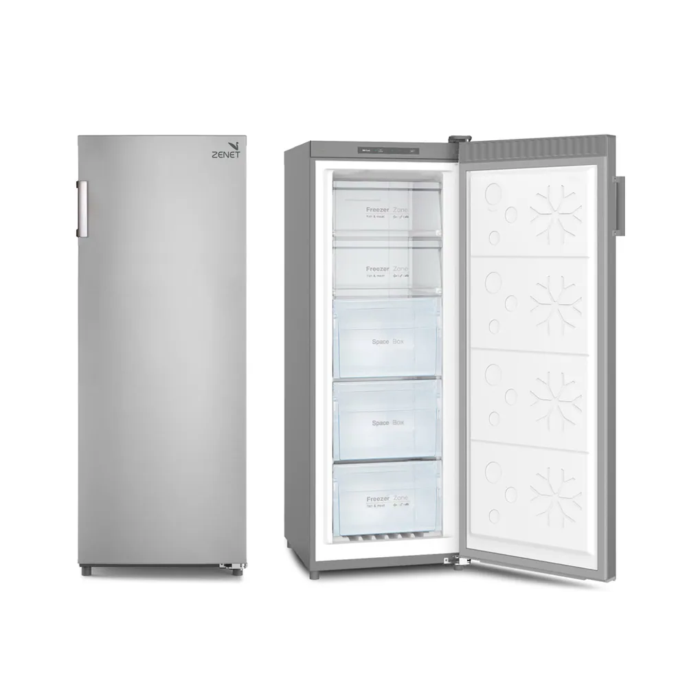 ZENET UPRIGHT FREEZER 200 LTR NO FROST SILVER
