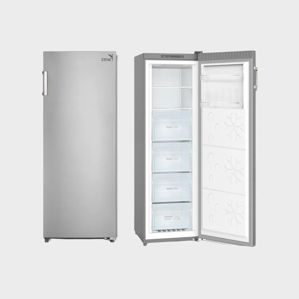 ZENET UPRIGHT FREEZER 250 LTR NO FROST SILVER