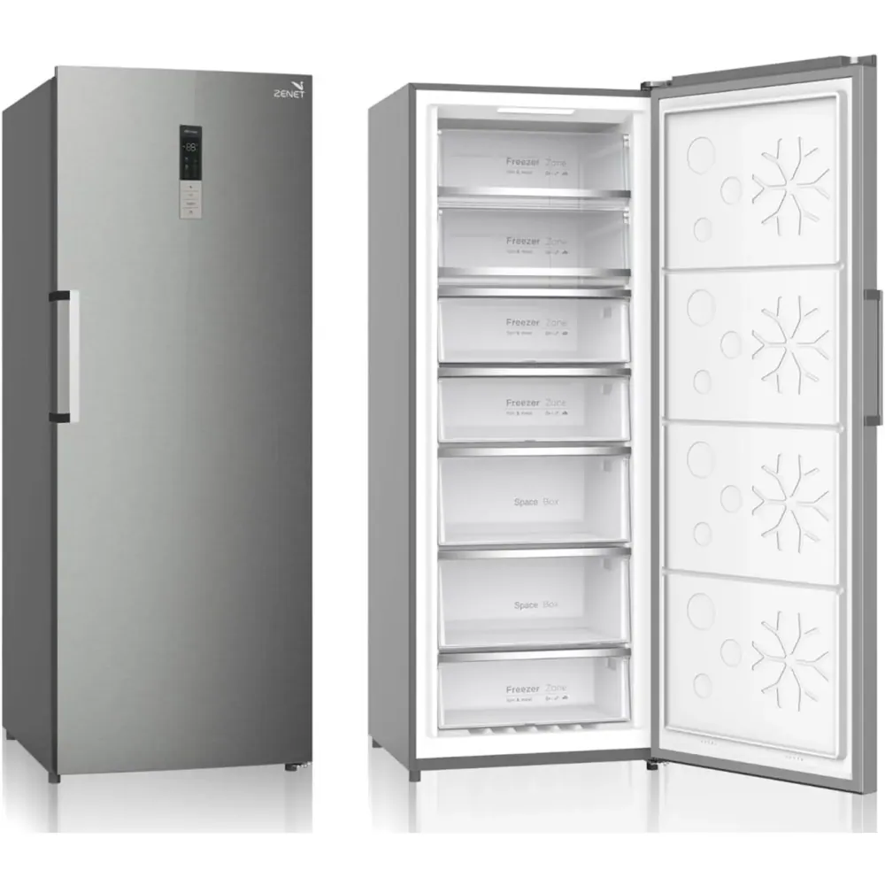ZENET UPRIGHT FREEZER 400 LTR NO FROST CONVERTIBLE SILVER