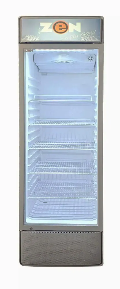 ZEN FREEZER SHOWCASE 550 LTR SINGLE DOOR GLASS DOOR COMMERCIAL SILVER
