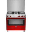 LA GERMANIA COOKER 90 X 60 FULL SAFETY HEAVY DUTY W/FAN 5 BURN. SS/RED