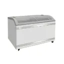 ZENET CHEST FREEZER SHOWCASE 600 LTR DOUBLE DOOR GLASS WHITE/SILVER